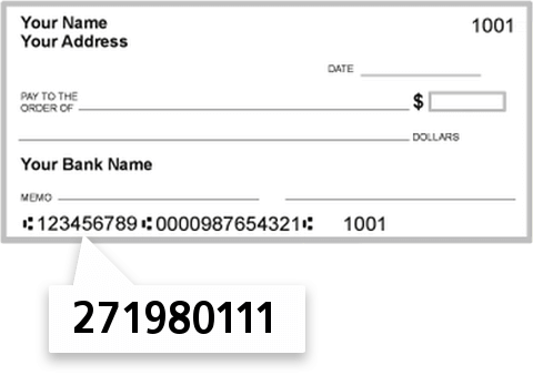 271980111 routing number on Northwest Community Credit Union check