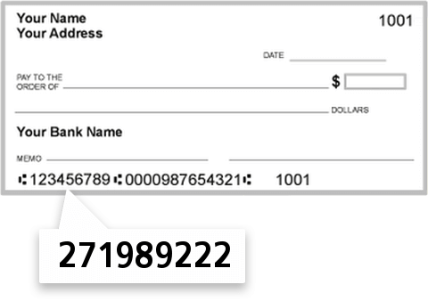 271989222 routing number on Great Lakes Credit Union check