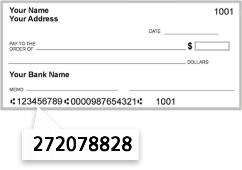 272078828 routing number on Chiropractic Federal Credit Union check