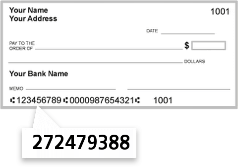 272479388 routing number on Vibe Credit Union check