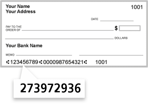 273972936 routing number on Dupaco Community Credit Union check