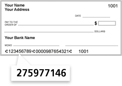 275977146 routing number on Citizensfirst Credit Union check