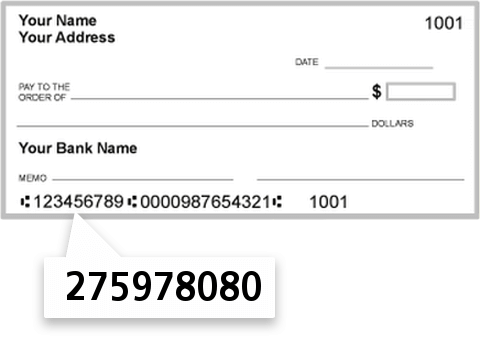 275978080 routing number on Summit Credit Union check