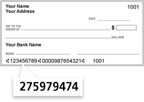 275979474 routing number on Community First Credit Union check