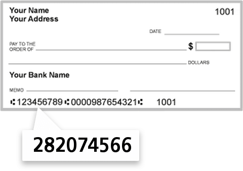 282074566 routing number on Alcoa Community FCU check