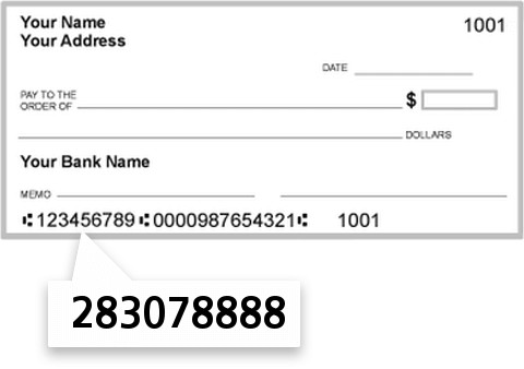 283078888 routing number on Class ACT Federal Credit Union check