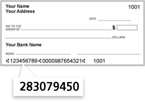 283079450 routing number on MSD Federal Credit Union check