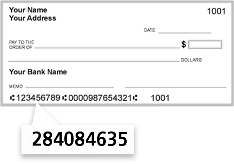 284084635 routing number on L G & W Federal Credit Union check