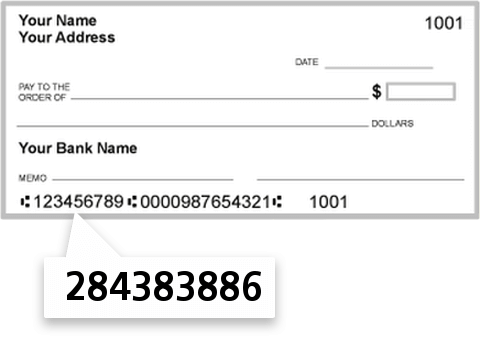 284383886 routing number on Leaders Credit Union check
