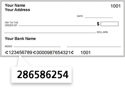 286586254 routing number on MO Elec Coop Employee CU check