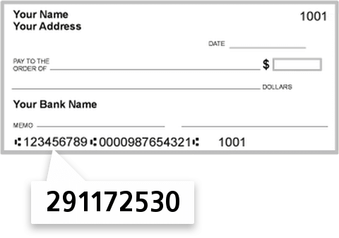291172530 routing number on Gogebic County FCU check
