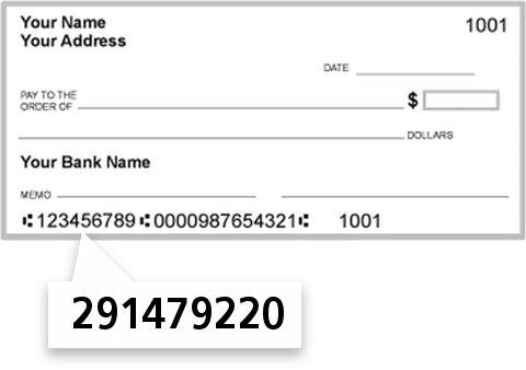 291479220 routing number on Simply Service Federal Credit Union check
