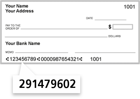 291479602 routing number on Dacotah FCU check