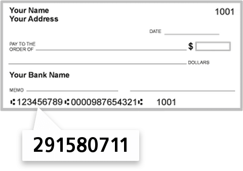 291580711 routing number on Ripco Credit Union check