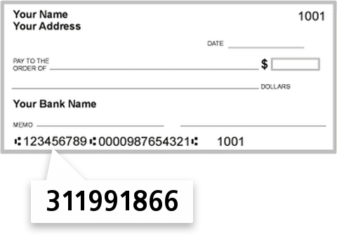 311991866 routing number on CEN TEX Manufacturing Credit Union check
