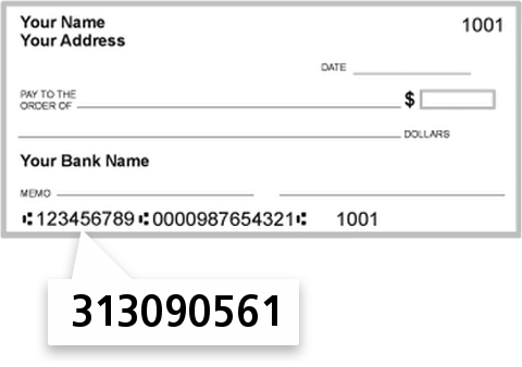 313090561 routing number on First Service Credit Union check