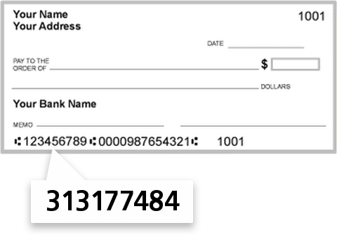 313177484 routing number on Matagorda County Credit Union check