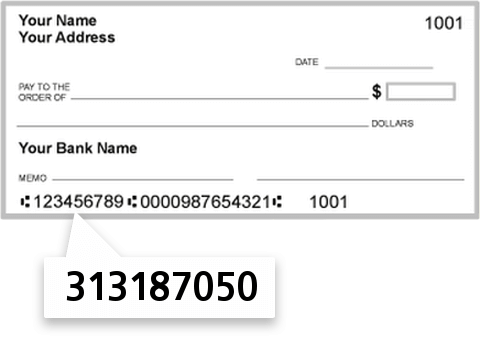 313187050 routing number on Trinity Valley Teachers CU check