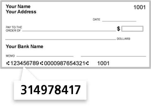 314978417 routing number on Coastal Community AND Teachers CU check