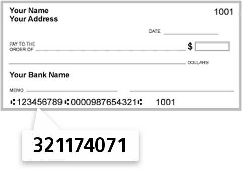 321174071 routing number on Meriwest Credit Union check