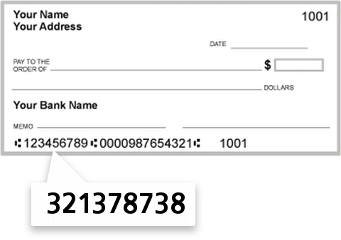 321378738 routing number on HFS Federal Credit Union check