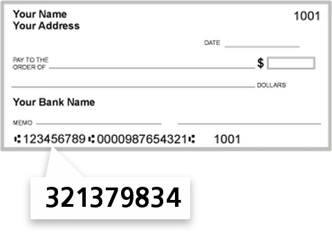 321379834 routing number on Garden Island Federal Credit Union check