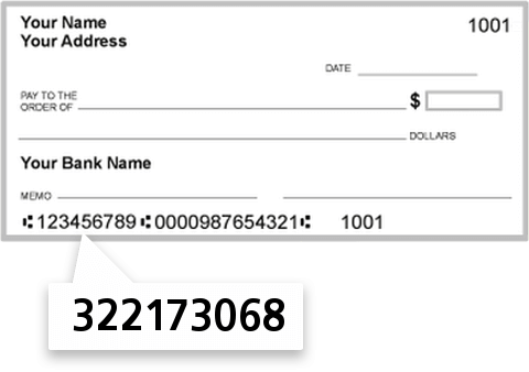 322173068 routing number on Credit Union West check