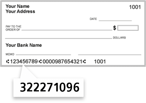 322271096 routing number on Citibank West check