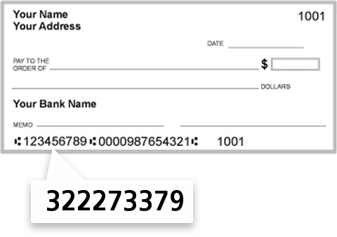322273379 routing number on Eccu check