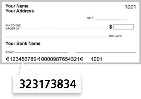 323173834 routing number on ST JOE Valley Credit Union check