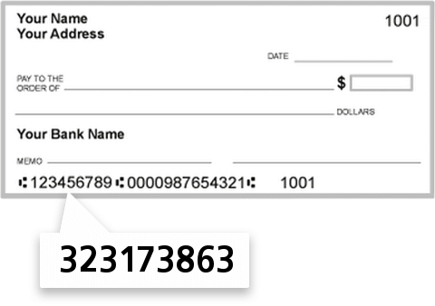 323173863 routing number on Potlatch NO 1 Federal Credit Union check