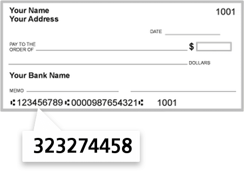 323274458 routing number on First Technology FCU check