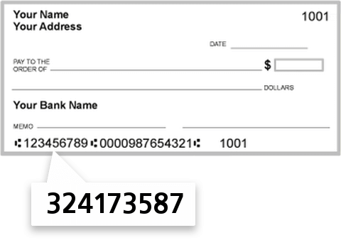 324173587 routing number on Advantage Plus Federal Credit Union check